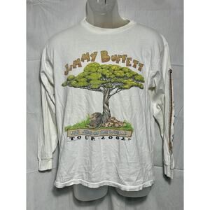 Vintage Jimmy Buffett 2002 Long Sleeve Tour T-Shirt Art by Betsy Baytos Men's M